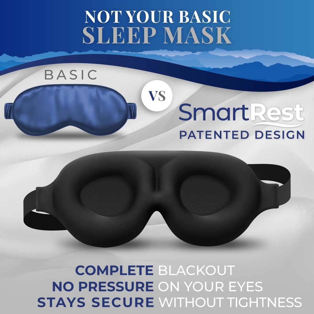 sarkom Minister ledig stilling SmartRest Sleep Mask [2 Pack] - Eye Mask for Sleeping